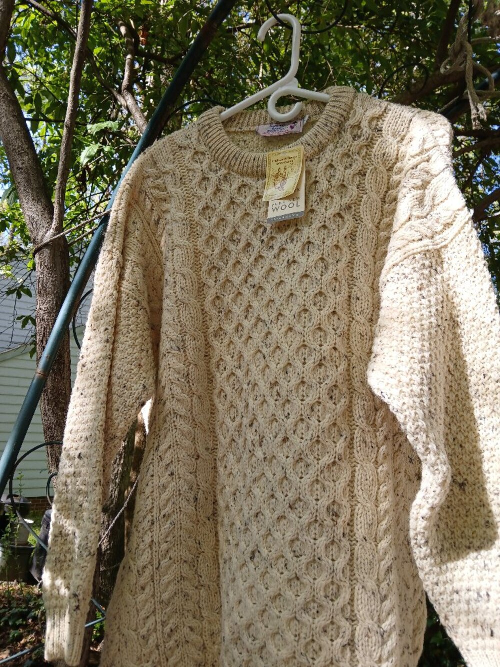 Vtg Highland Home Industries 100% Wool Fisherman Pullover sz XL